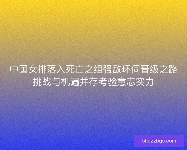 中国女排落入死亡之组强敌环伺晋级之路挑战与机遇并存考验意志实力