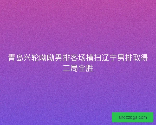 青岛兴轮呦呦男排客场横扫辽宁男排取得三局全胜