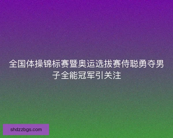 全国体操锦标赛暨奥运选拔赛侍聪勇夺男子全能冠军引关注